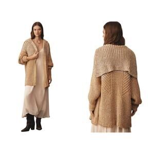 Maeve Anthropologie Gold Metallic Ombré Cardigan NWT XS